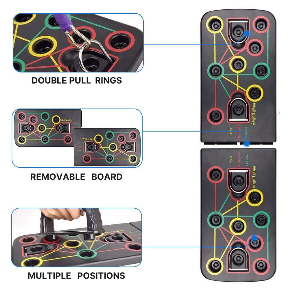 Foldable Push-Up Board exercise positions